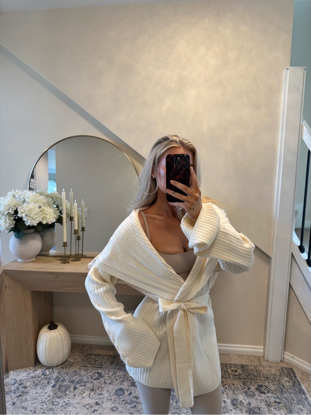 Cozy Cream Ribbed Wrap Cardigan